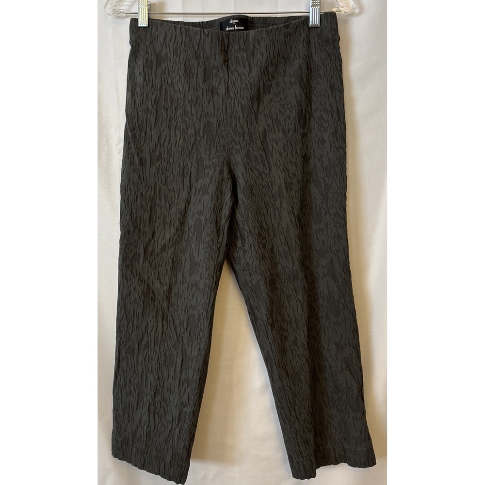 Dennis by Dennis Basso Pants Womens Textured Woven‎ Pull-On Gray Crop Capri  10